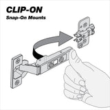 Blum CLIP 35 mm Full Inset Frameless Cabinet Hinges, Spring-Closing, Nickel (2-Pack)