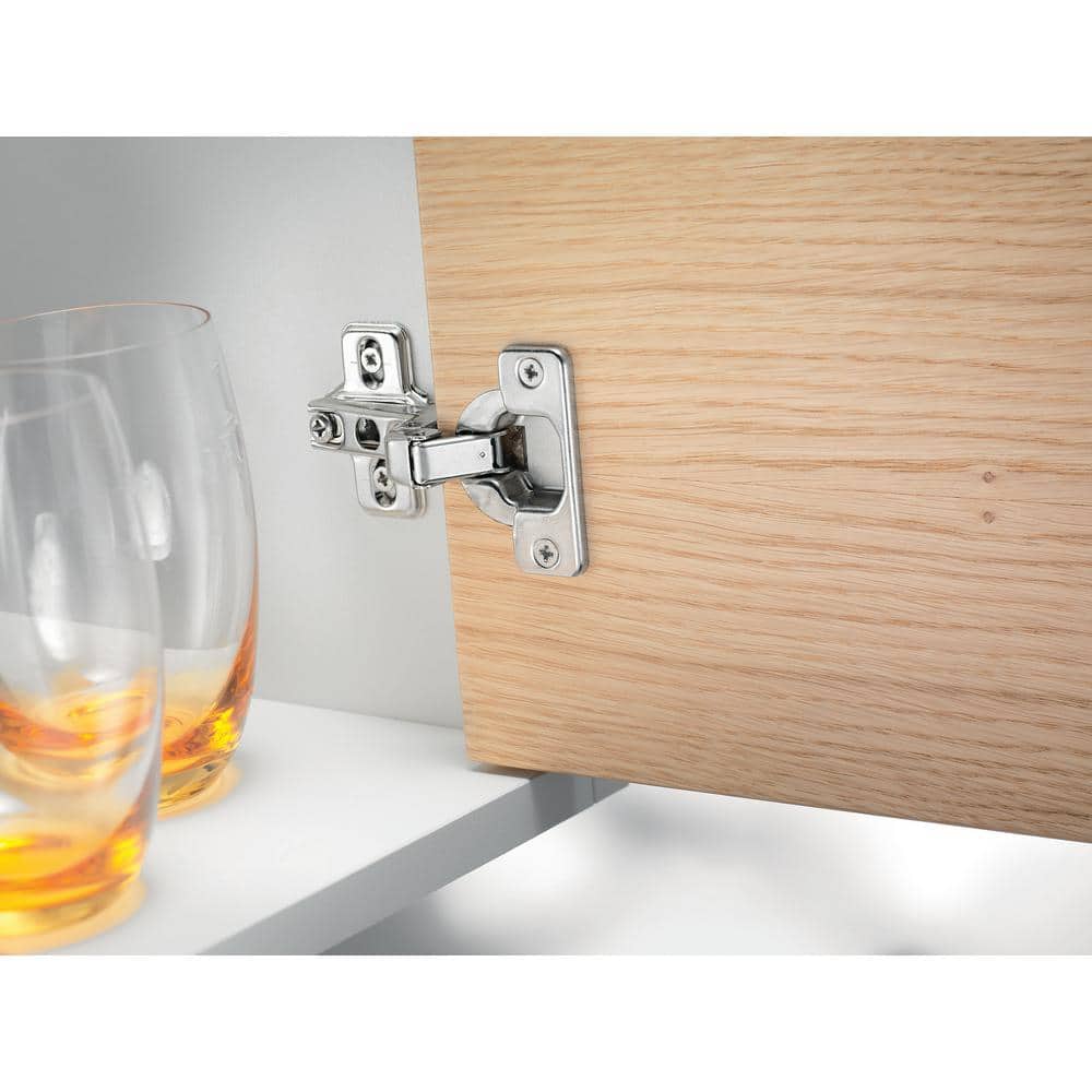 Blum CLIP 35 mm Full Inset Frameless Cabinet Hinges, Spring-Closing, Nickel (2-Pack)