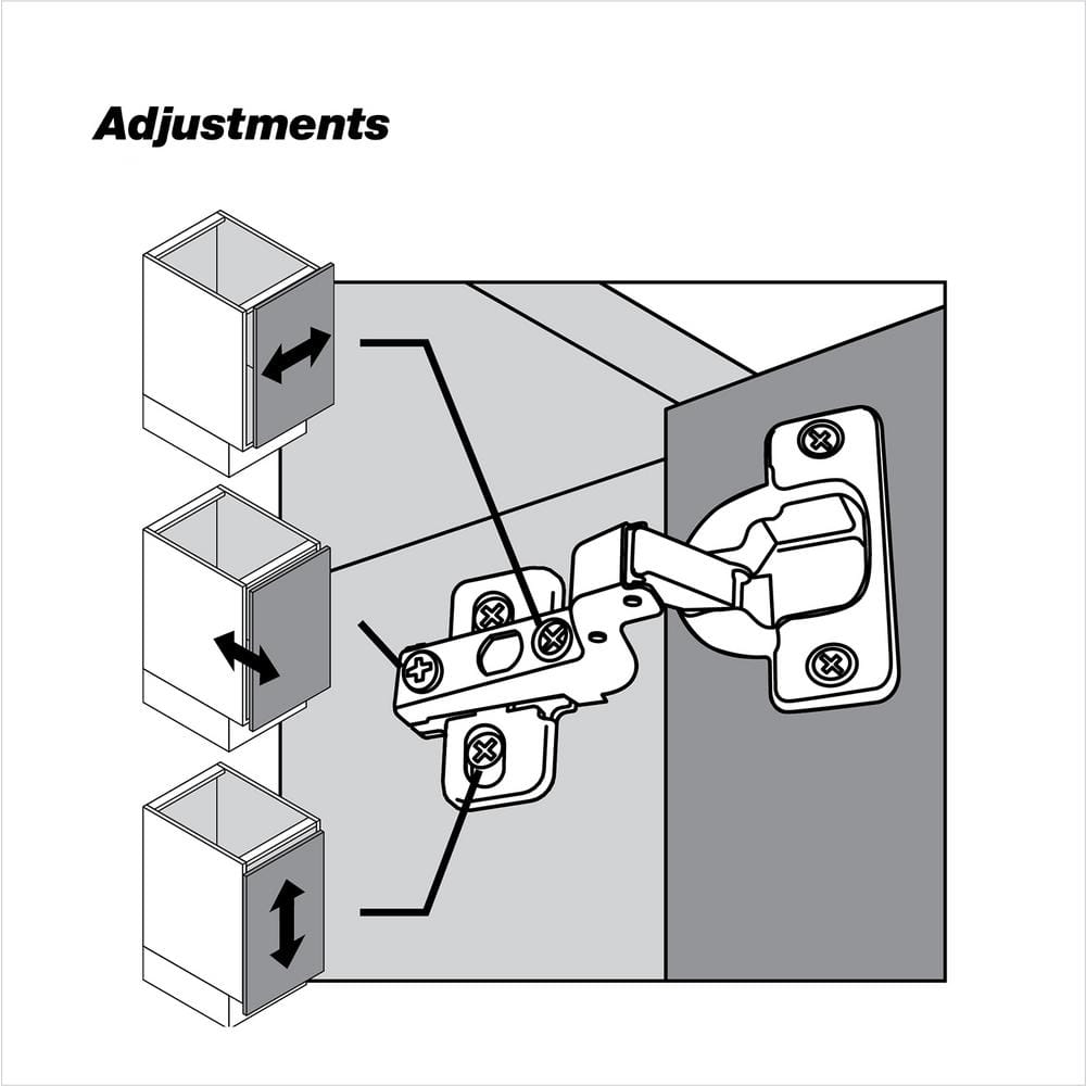 Blum CLIP 35 mm Full Inset Frameless Cabinet Hinges, Spring-Closing, Nickel (2-Pack)