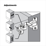 Blum CLIP 35 mm Full Inset Frameless Cabinet Hinges, Spring-Closing, Nickel (2-Pack)