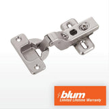 Blum CLIP 35 mm Full Inset Frameless Cabinet Hinges, Spring-Closing, Nickel (2-Pack)