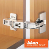 Blum CLIP Top Full Overlay Frameless Cabinet Bi-Fold Hinges, 35 mm, Spring-Closing (2-Pack)