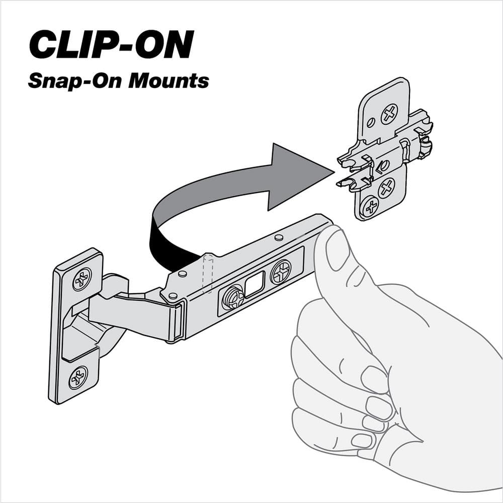 Blum Clip Top Bi-Fold Corner Hinge for Frameless Cabinets, 35 mm, Spring-Closing (2-Pack)
