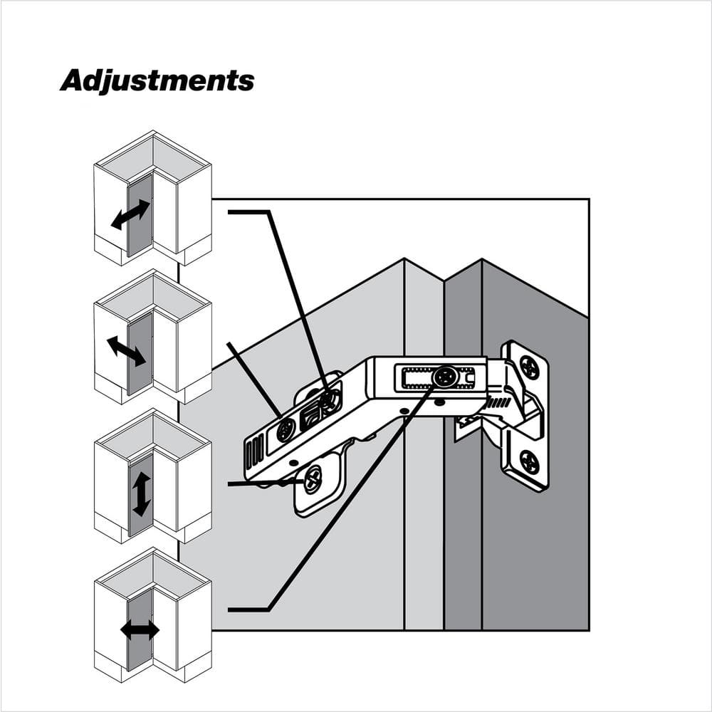 Blum Clip Top Bi-Fold Corner Hinge for Frameless Cabinets, 35 mm, Spring-Closing (2-Pack)