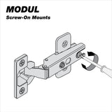 Richelieu Blum Modul Full Inset Frameless Cabinet Hinges, 35 mm, Nickel (2-Pack)