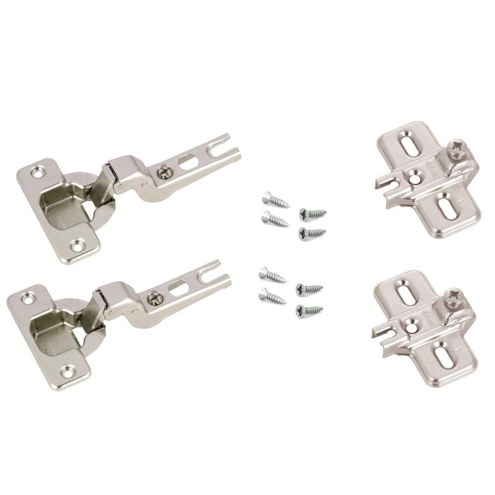 Richelieu Blum Modul Full Inset Frameless Cabinet Hinges, 35 mm, Nickel (2-Pack)
