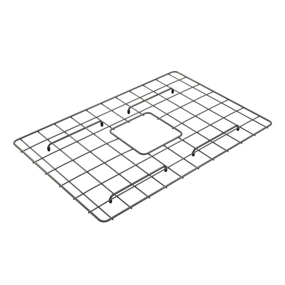 BOCCHI 24" x 16" Stainless Steel Bottom Grid Gun Metal for Single Bowl Sink
