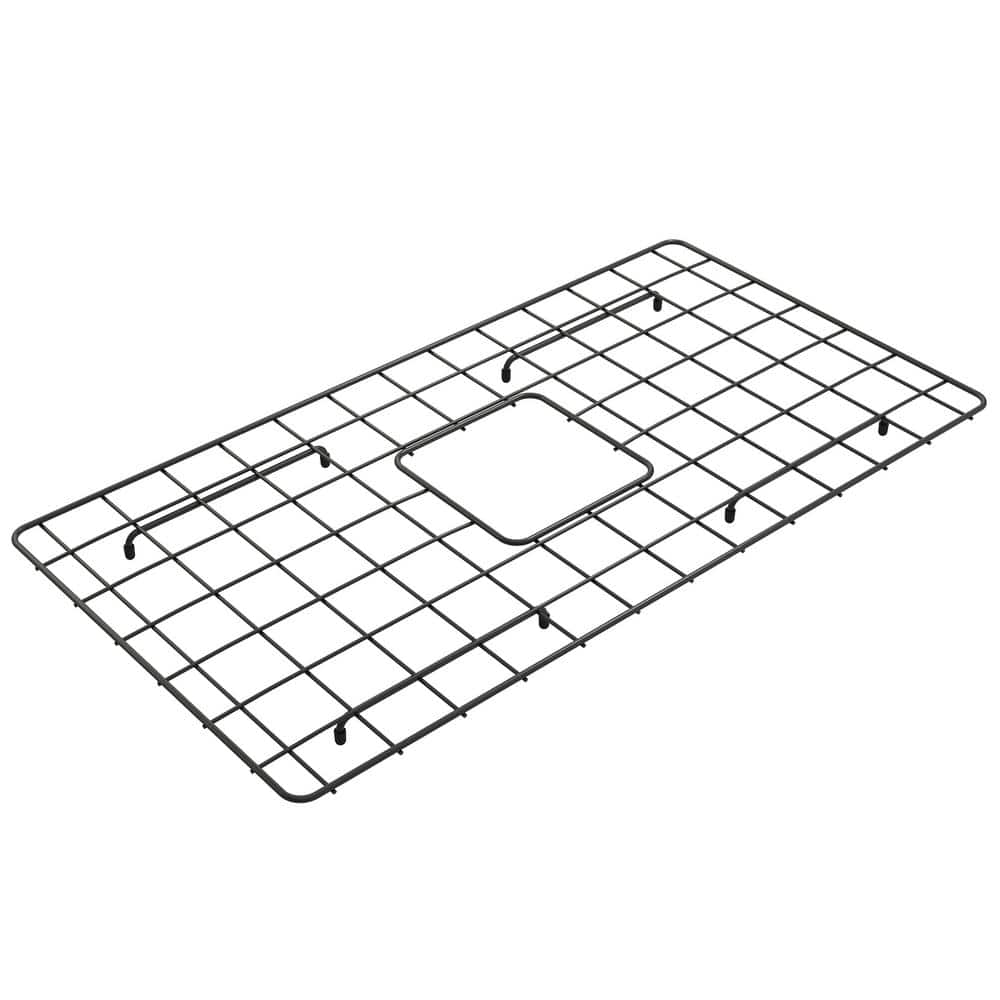 BOCCHI 27.25 x 14.25 Inch Matte Black Sink Bottom Grid for Sotto 32 Sink