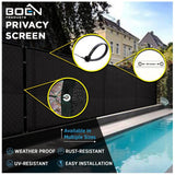 BOEN 4 ft. x 50 ft. Black Privacy Fence Screen Netting Mesh with Reinforced Grommet for Chain link Garden Fence