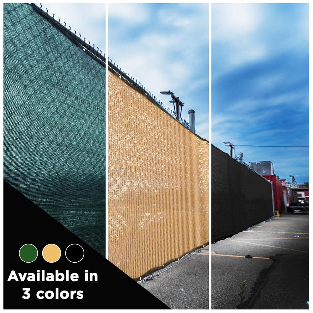 BOEN 4 ft. x 50 ft. Black Privacy Fence Screen Netting Mesh with Reinforced Grommet for Chain link Garden Fence