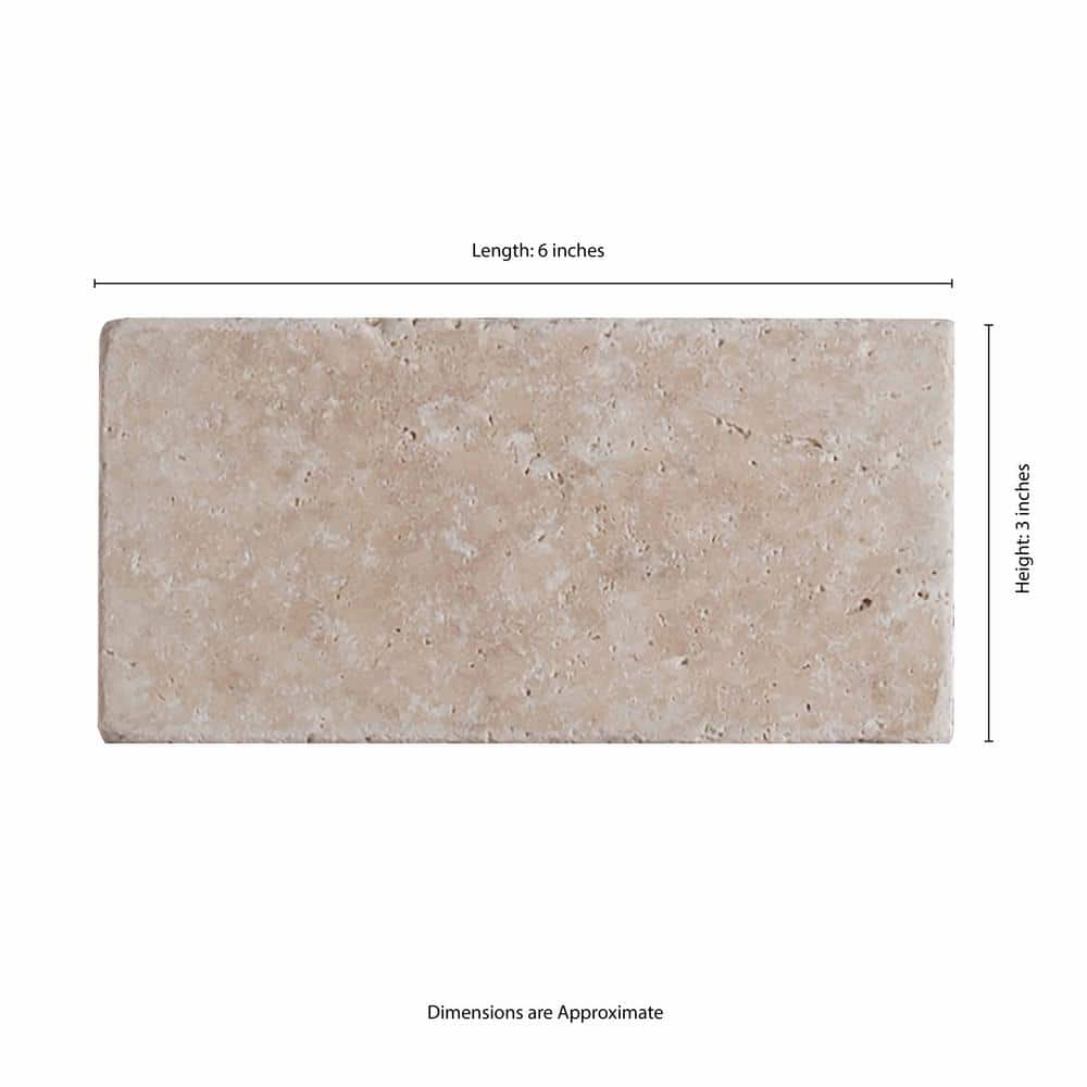 MSI Bologna Chiaro 3 in. x 6 in. Textured Travertine Floor and Wall Tile (1 sq. ft. / Case)