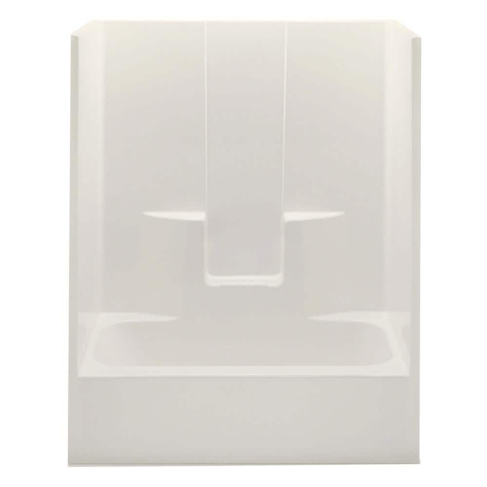 Everyday 60 in. x 32 in. x 72 in. 1-Piece Bath and Shower Kit with Left Drain in White