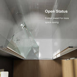 Boosicavelly 34 in. W x 72 in. H Bifold Semi-Frameless Shower Door in Silver Finish with Clear Glass