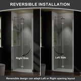Boosicavelly 34 in. W x 72 in. H Bifold Semi-Frameless Shower Door in Silver Finish with Clear Glass
