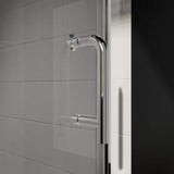 Boosicavelly 34 in. W x 72 in. H Bifold Semi-Frameless Shower Door in Silver Finish with Clear Glass