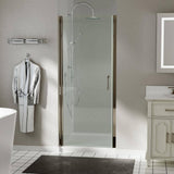 Boosicavelly 32 in. W x72 in. H Semi-Frameless Pivot Shower Door in Brushed Nickel with Clear Glass
