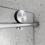 Boosicavelly Single Sliding Frameless Shower Door in Brushed Nickel Finish with Frosted Glass 60 in. W x 76 in. H