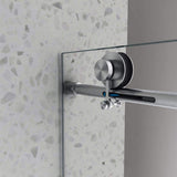 Boosicavelly Single Sliding Frameless Shower Door in Brushed Nickel Finish with Frosted Glass 60 in. W x 76 in. H