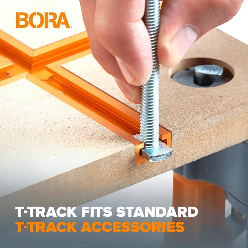 BORA Centipede 2 ft. x 4 ft. T-Track Table Top - 3/4 in. Dog Holes