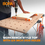 BORA Centipede 24 in. x 48 in. Workbench Top for Sawhorse with 3/4 in. Dog Holes
