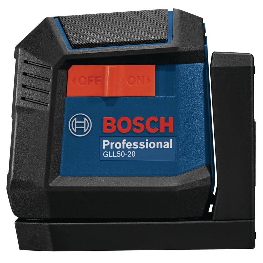 Bosch 50 ft. Dual Power Battery Red Beam Self-Leveling Cross-Line Laser Level