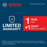 Bosch 50 ft. Dual Power Battery Red Beam Self-Leveling Cross-Line Laser Level