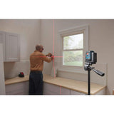 Bosch 50 ft. Dual Power Battery Red Beam Self-Leveling Cross-Line Laser Level