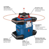 Bosch REVOLVE 4,000 ft. Connected Dual Power Battery Self-Leveling Horizontal/Vertical Rotary Laser Level Kit