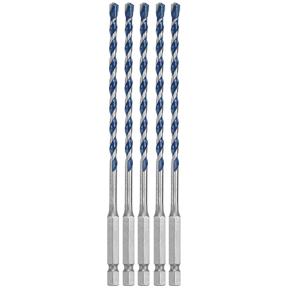 Bosch 3/16 in. x 4 in. x 6 in. BlueGranite Turbo Carbide Hammer Drill Bit for Concrete, Stone and Masonry (5-Pack)