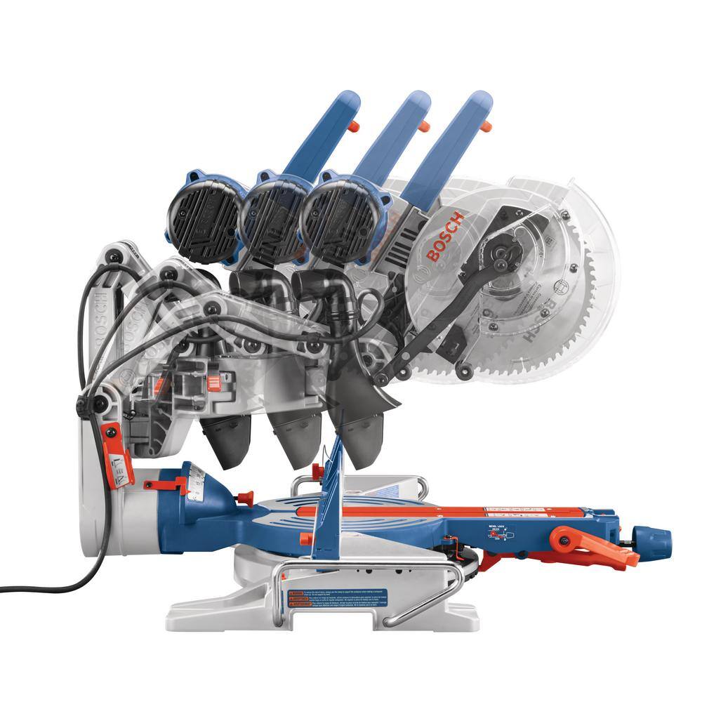 Bosch 15 Amp Corded 10 in. Dual-Bevel Sliding Glide Miter Saw with 60-Tooth Blade and Gravity-Rise Stand (CM10GD + T4B)