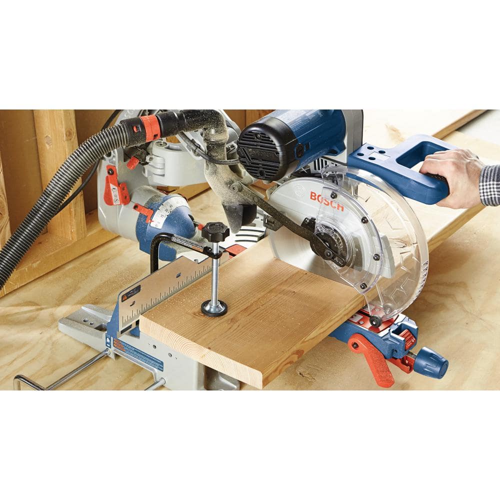 Bosch 15 Amp Corded 10 in. Dual-Bevel Sliding Glide Miter Saw with 60-Tooth Blade and Gravity-Rise Stand (CM10GD + T4B)