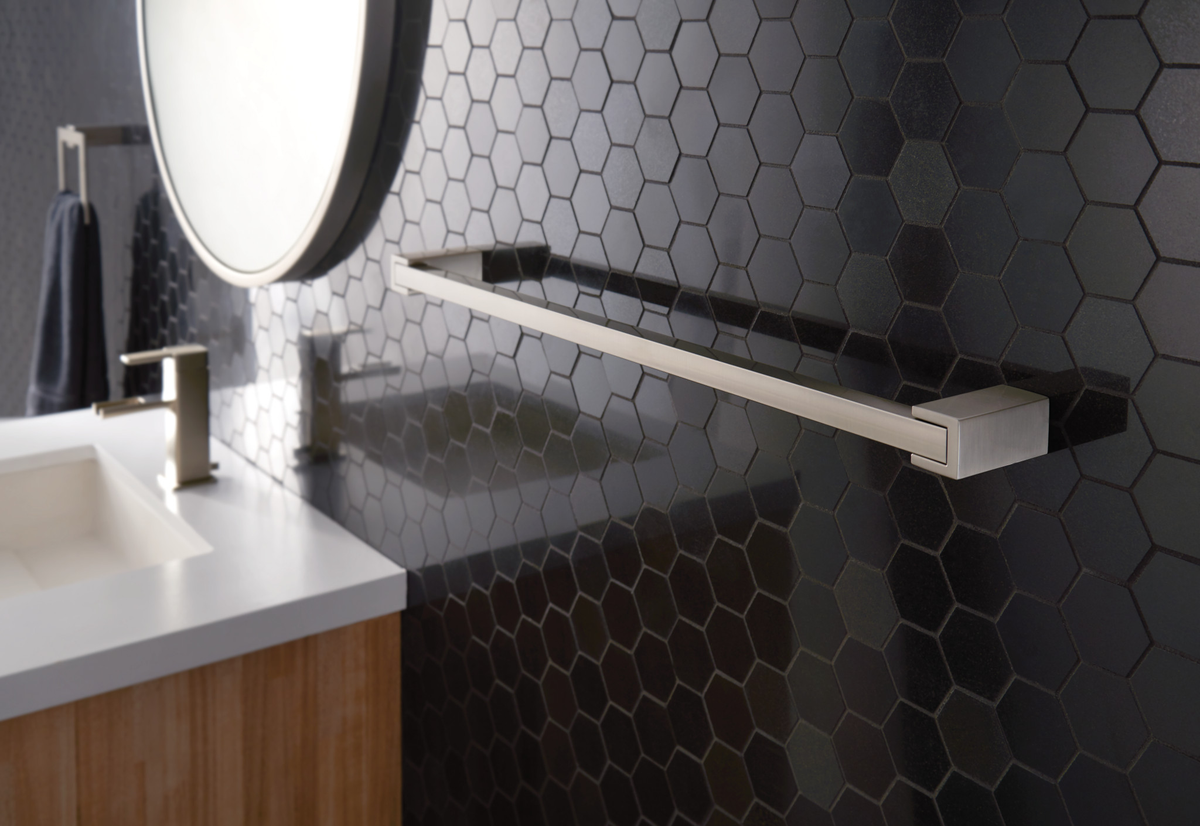 Moen Kyvos 24-in Brushed Nickel Wall Mount Single Towel Bar