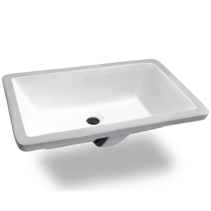 ANZZI Rhodes Series 21 in. Ceramic Undermount Sink Basin in White