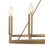Vanity Art 8 -Light Wagon Wheel Candle Style Chandelier in Brass Dust