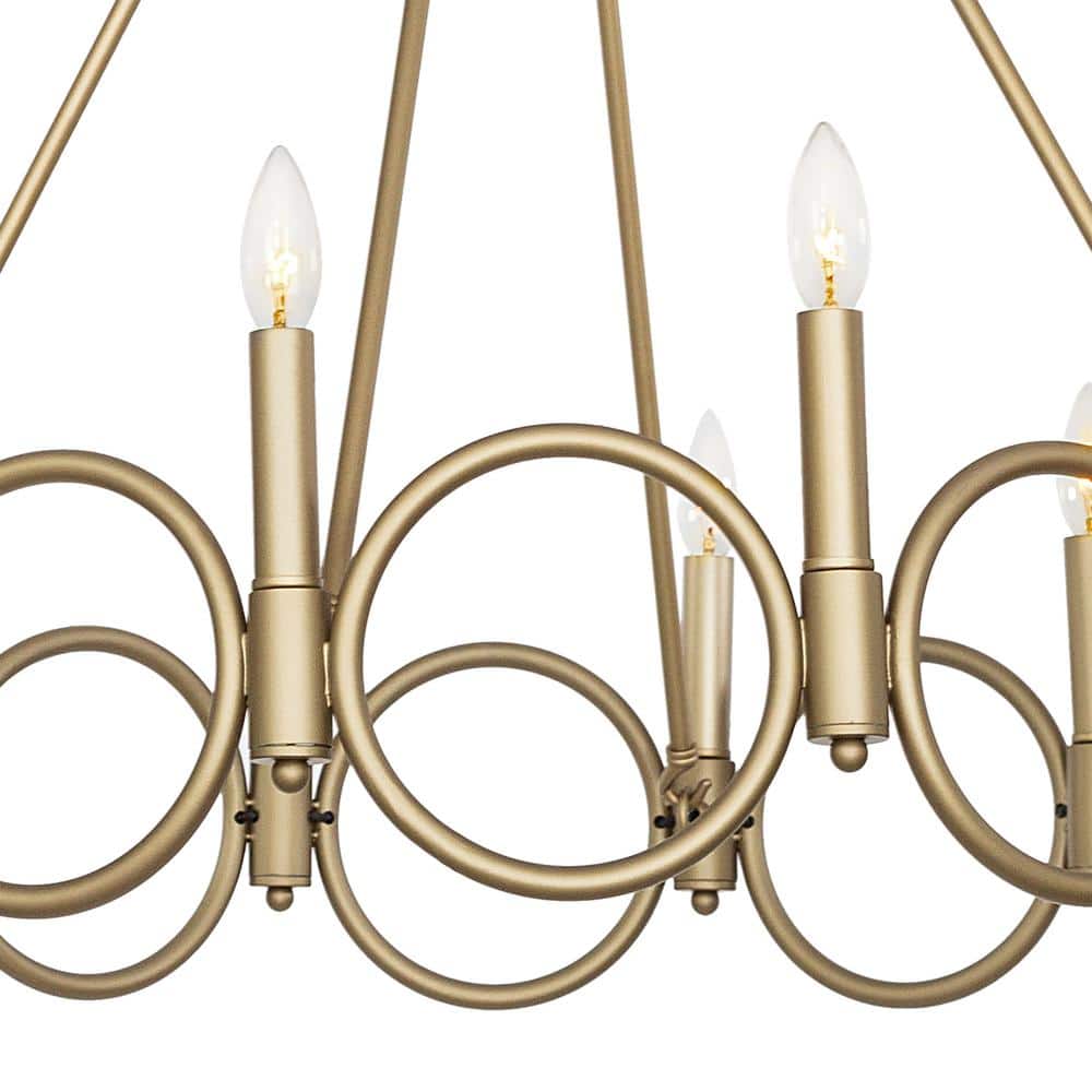 Vanity Art 12 -Light Wagon Wheel Candle Style Chandelier in Brass Dust