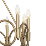 Vanity Art 12 -Light Wagon Wheel Candle Style Chandelier in Brass Dust