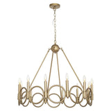 Vanity Art 12 -Light Wagon Wheel Candle Style Chandelier in Brass Dust