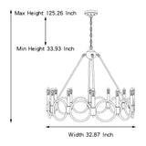 Vanity Art 12 -Light Wagon Wheel Candle Style Chandelier in Brass Dust