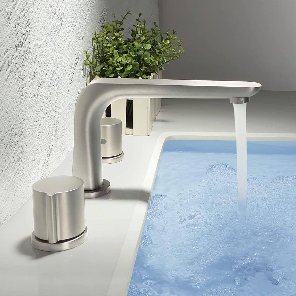 Unbranded Commercial Metering Double Handle Bathroom Sink Faucet in Brass