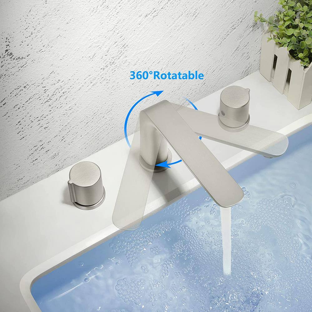 Unbranded Commercial Metering Double Handle Bathroom Sink Faucet in Brass