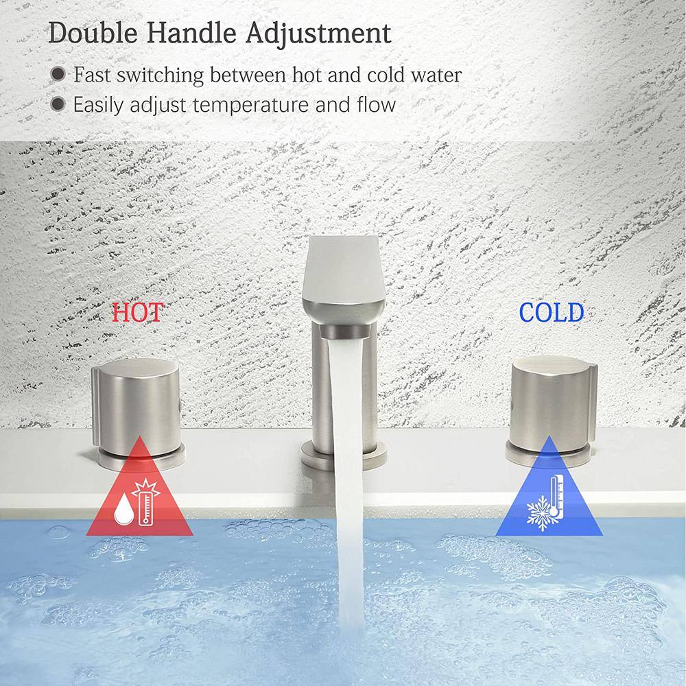 Unbranded Commercial Metering Double Handle Bathroom Sink Faucet in Brass