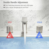 Unbranded Commercial Metering Double Handle Bathroom Sink Faucet in Brass