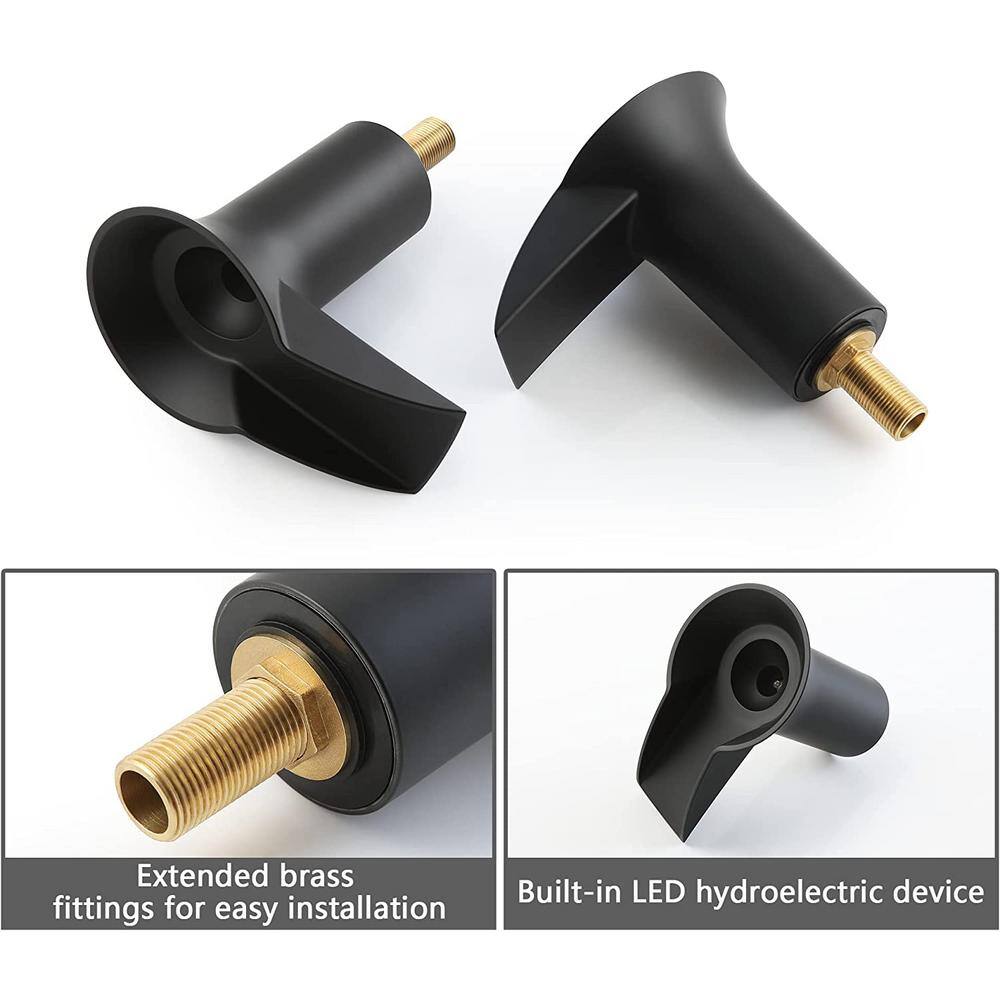 Commercial Brass Double Handle Bathroom Sink Faucet with Black Finish