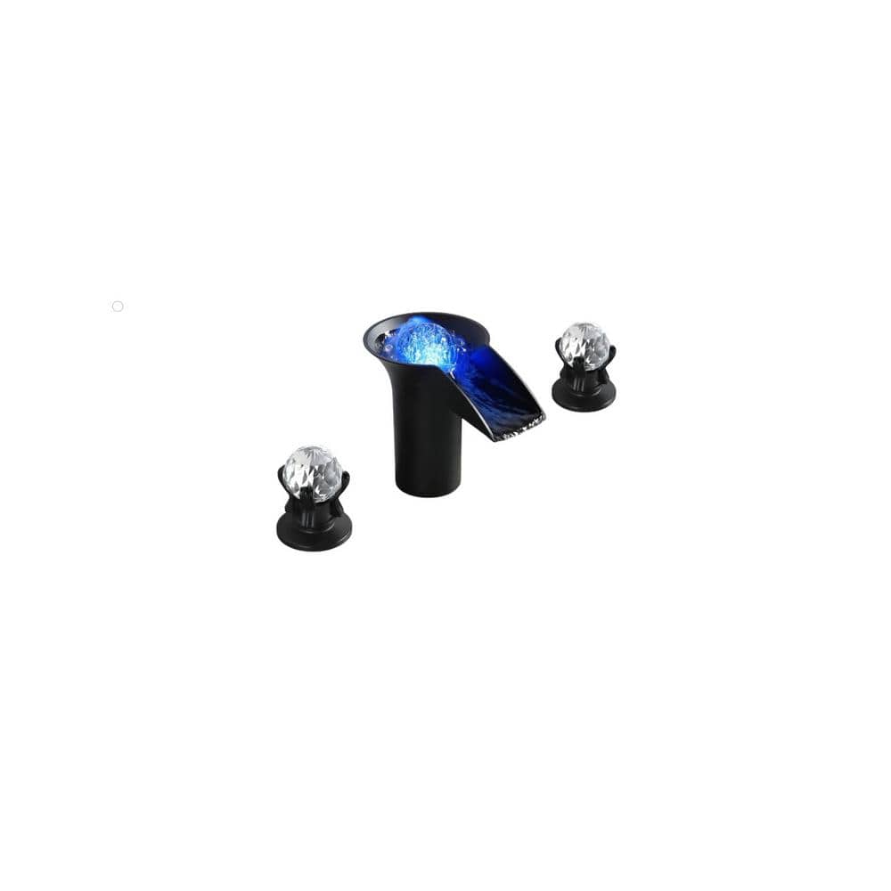 Commercial Brass Double Handle Bathroom Sink Faucet with Black Finish