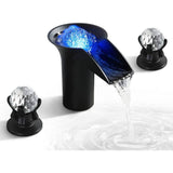 Commercial Brass Double Handle Bathroom Sink Faucet with Black Finish