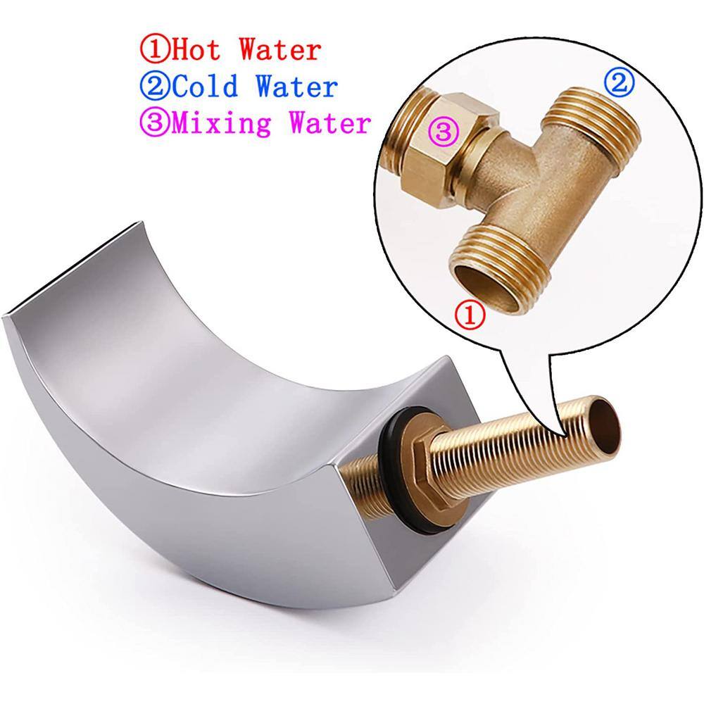 Commercial Brass Double Handle Bathroom Sink Faucet - Chrome Finish