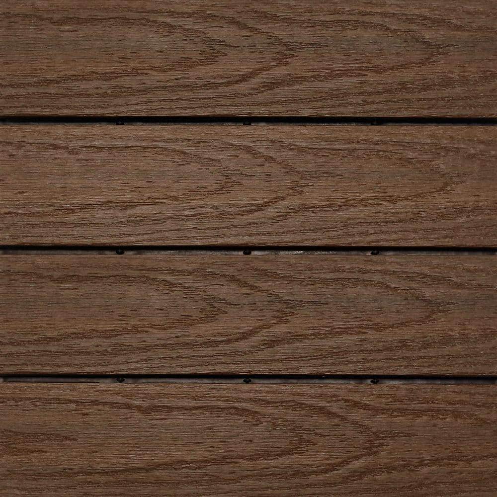 NewTechWood UltraShield Naturale 1 ft. x 1 ft. Quick Deck Outdoor Composite Deck Tile Sample in Brazilian Ipe