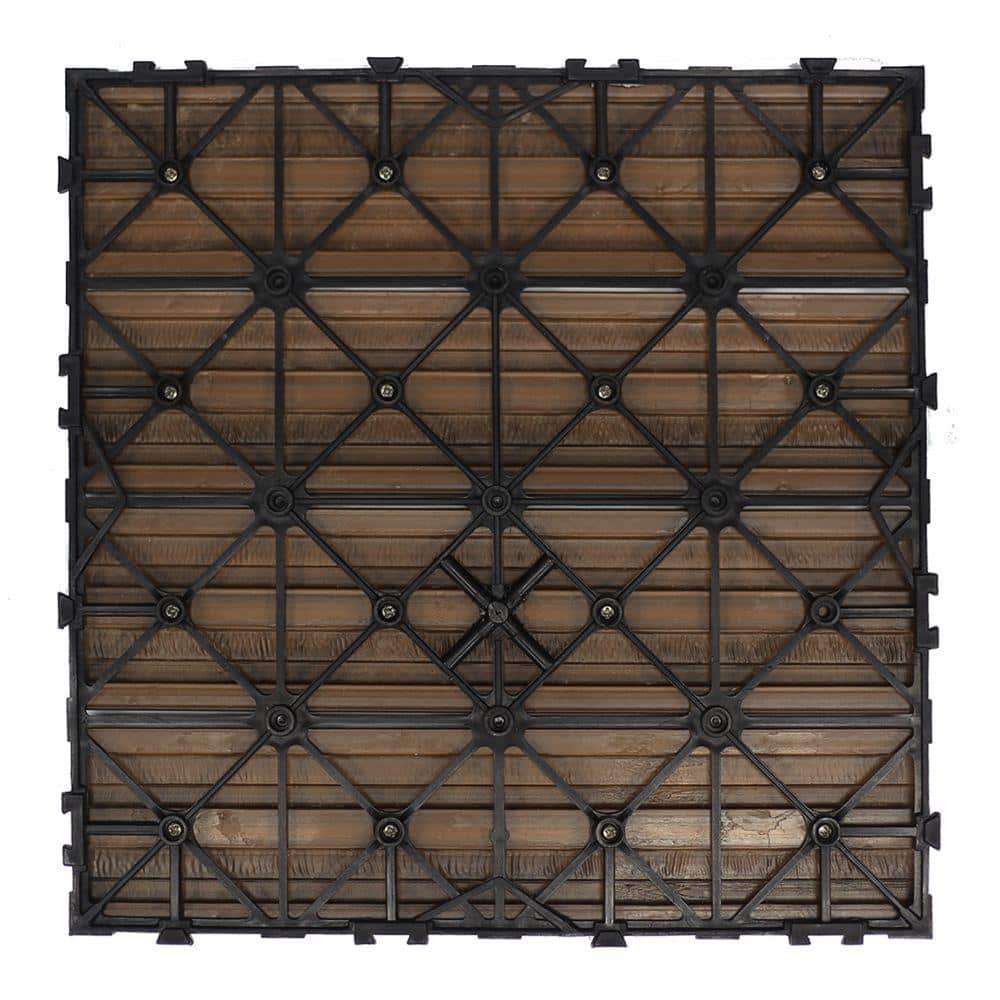 NewTechWood UltraShield Naturale 1 ft. x 1 ft. Quick Deck Outdoor Composite Deck Tile Sample in Brazilian Ipe