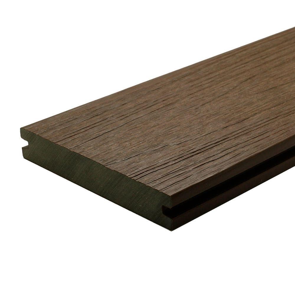 NewTechWood Naturale Magellan Series 1 in. x 5-1/2 in. x 0.5 ft. Brazilian Ipe Composite Decking Board Sample with Groove