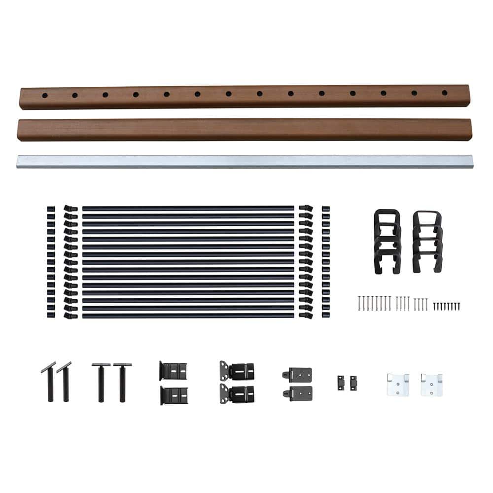 NewTechWood Ultrashield Hemispheres 36 in. x 3 in. x 6 ft. Brazilian Ipe Composite Railing Kit